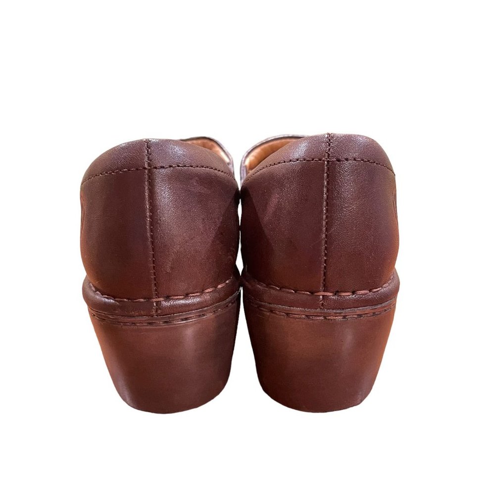 Ariat Danish Clogs Brown Leather Slip-on Wedge Shoes Size 38 - Picture 3 of 8